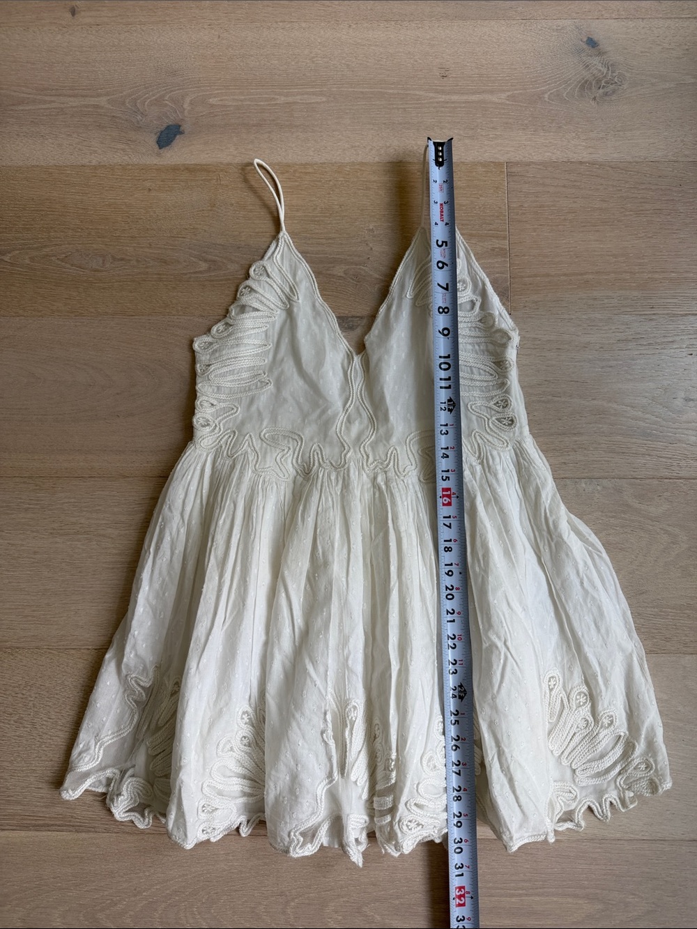 Tularosa Women's ivory Dixie mini Embroidered Spaghetti Strap dress sz small